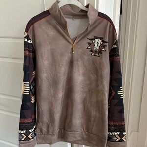 Brown Patterned Men's Sweatshirt